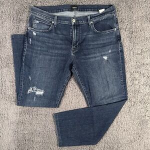 Hudson Jeans Mens 38x32 Blue Byron Straight Stretch Dark Wash‎ Denim